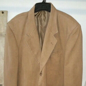 MEMBERS ONLY Camel Faux Suede Blazer Coat Jacket